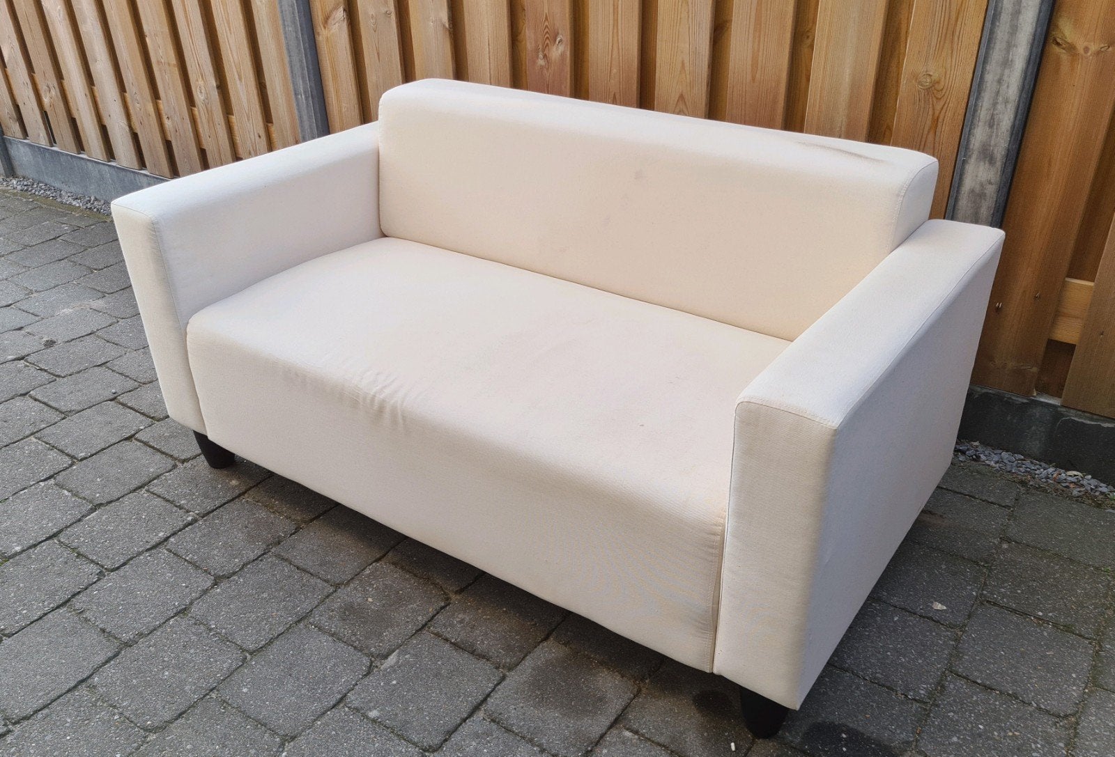 IKEA KLOBO 2-zits bank Lussebo ecru, Ophalen, Modern, Compact, Gebruikt, Tweepersoons