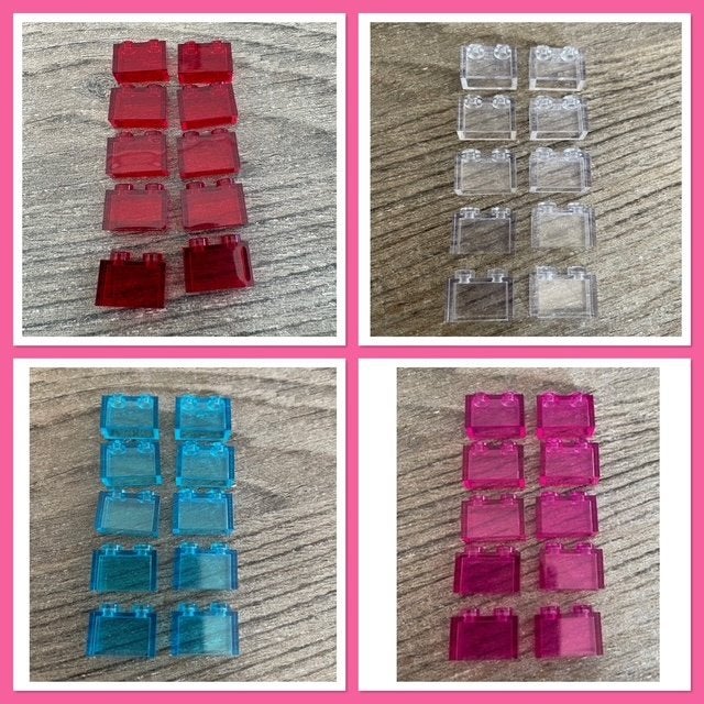 10 lego basis blokjes 1x2 transparant in 4 kleuren, Ophalen of Verzenden, Nieuw, Losse stenen, Lego