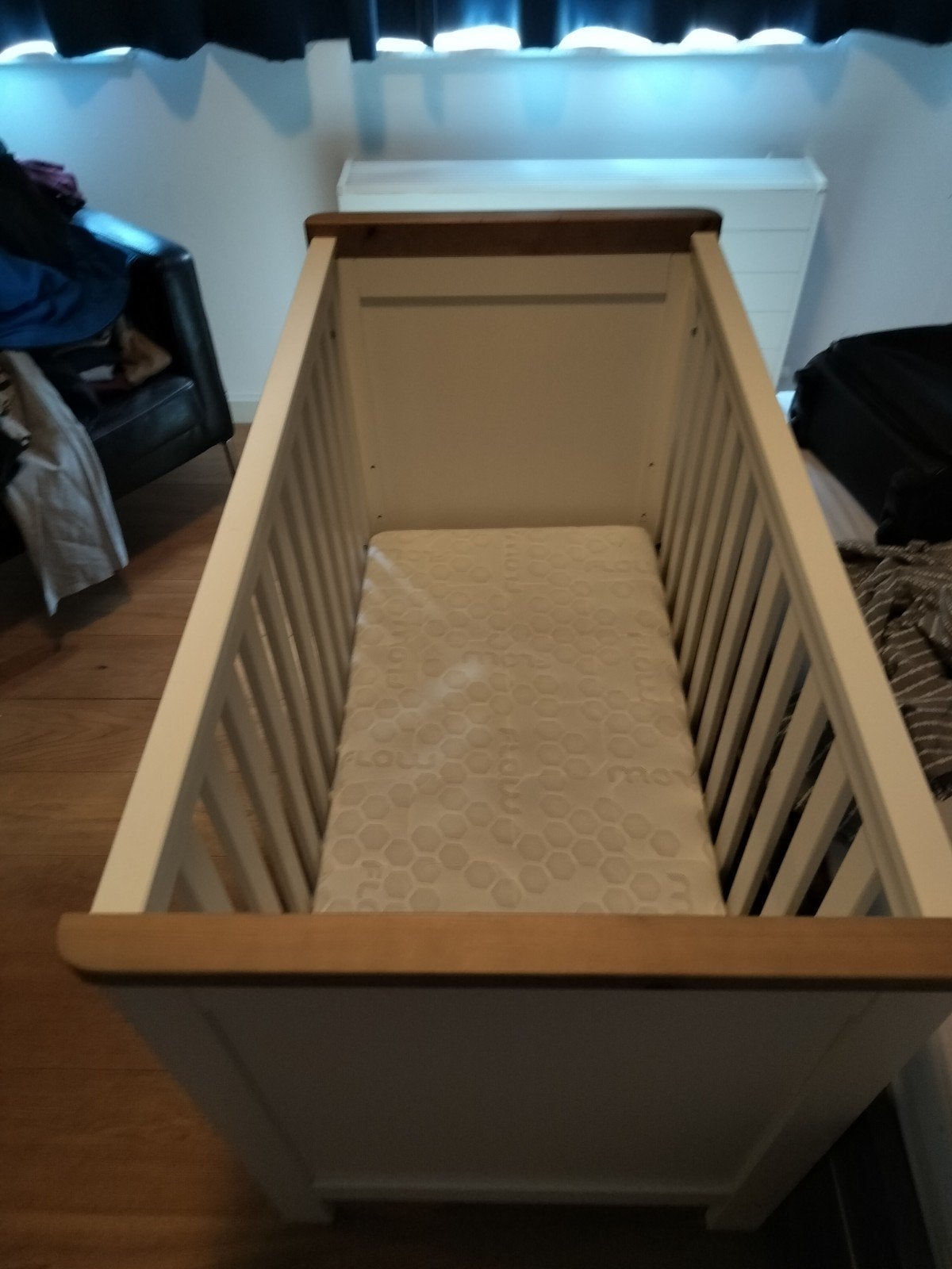 Ledikant Kidsmill met matras en aerosleep, goede staat, Zo goed als nieuw, Minder dan 140 cm, Minder dan 70 cm, Ophalen
