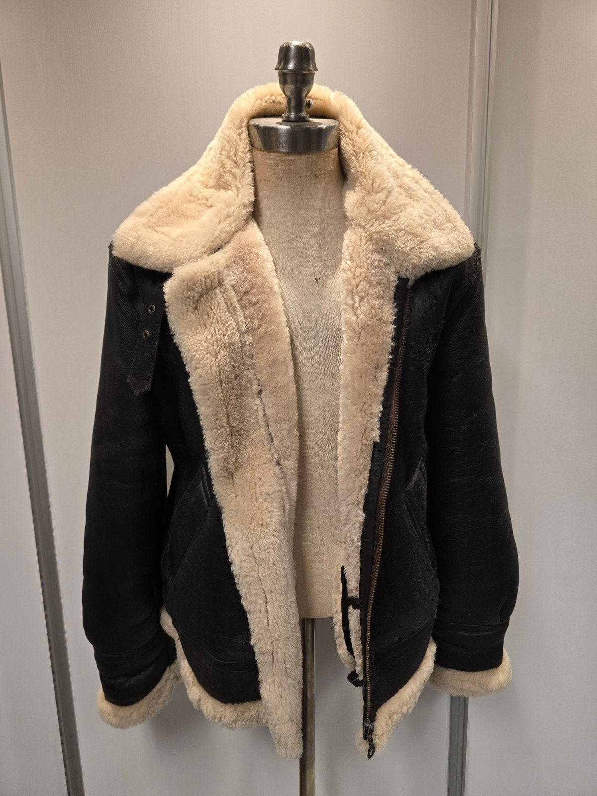 Heren lammy coat pilotenjas - maat L - lamsleer en vacht, Kleding | Heren, Ophalen of Verzenden, Zo goed als nieuw, Maat 52/54 (L)