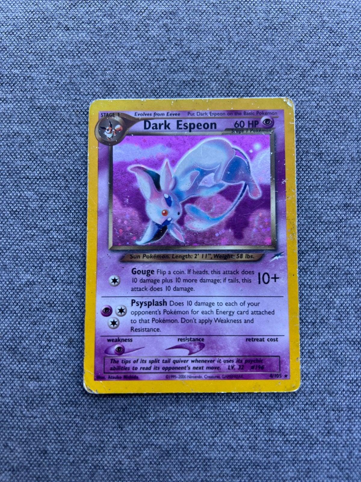 Pokémon kaart - Dark Espeon Holo 4/105 - Neo Destiny, Ophalen of Verzenden, Zo goed als nieuw