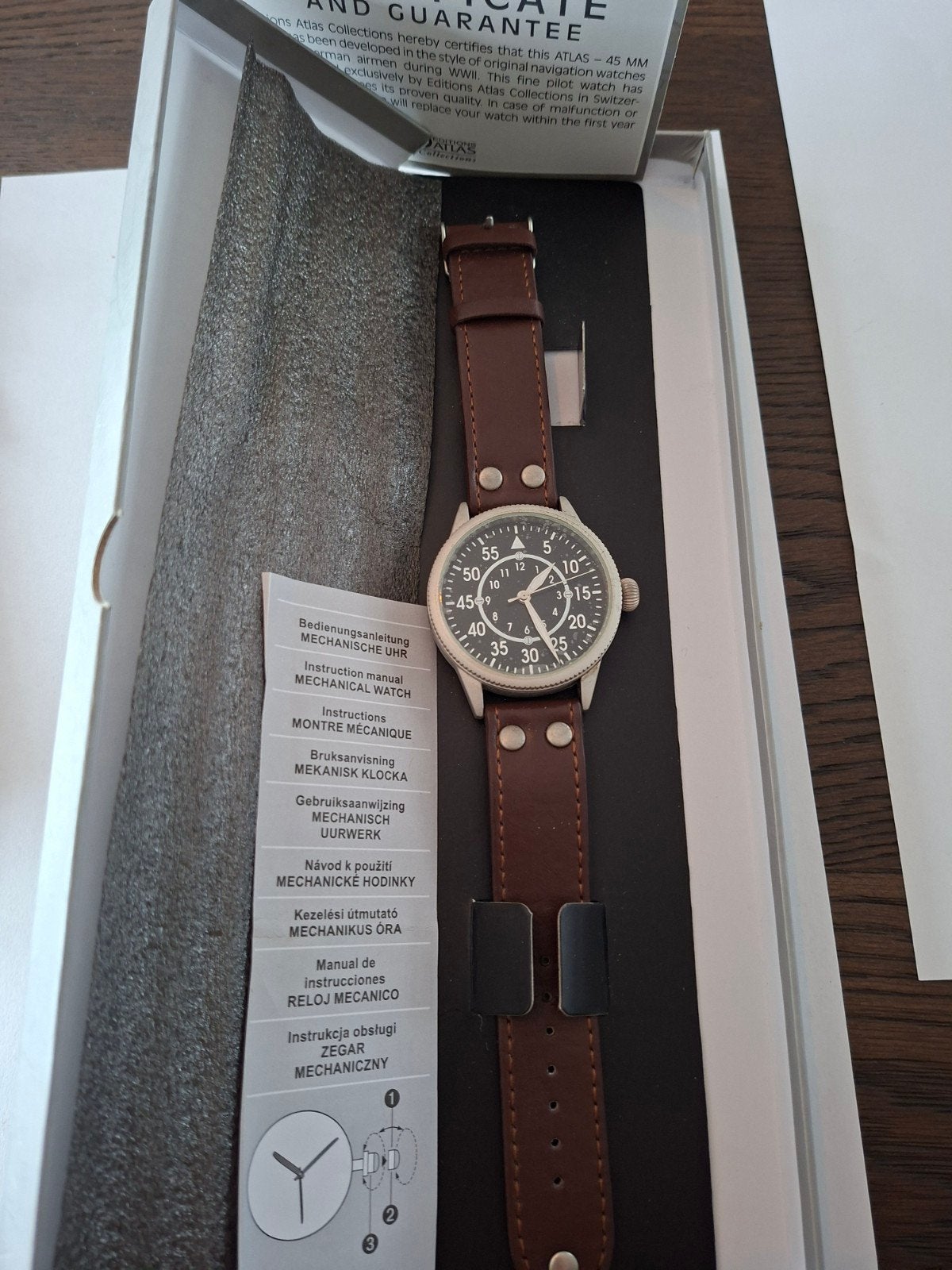 Editions Atlas Pilot’s Watch – Mechanisch Pilotenhorloge (Co, Verzamelen, Ophalen of Verzenden, Luchtmacht, Overige typen