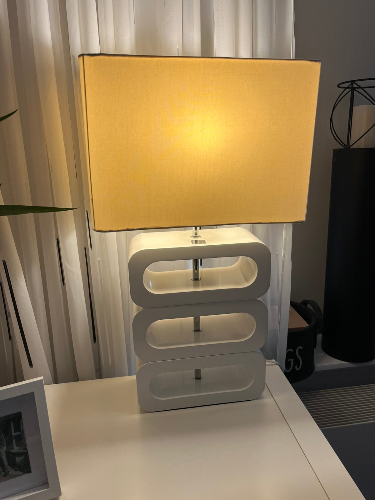 Jan des Bouvrie tafellamp, 62 cm, Met schakelaar, Ophalen, Beige