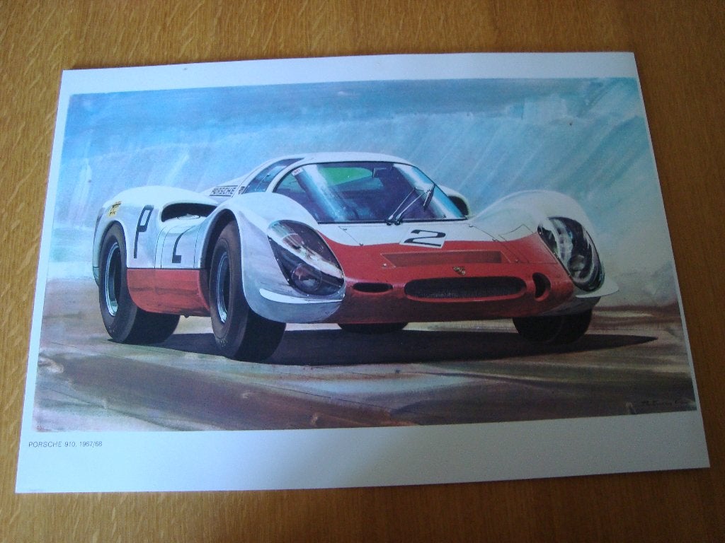 Porsche 910 1967/68 plaat 42-30 cm, Verzamelen, Ophalen of Verzenden, Nieuw, Auto's