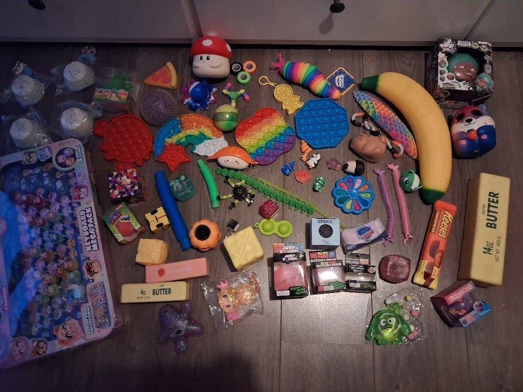 Hele set met squishy's en fidget toy's, Ophalen of Verzenden, Zo goed als nieuw