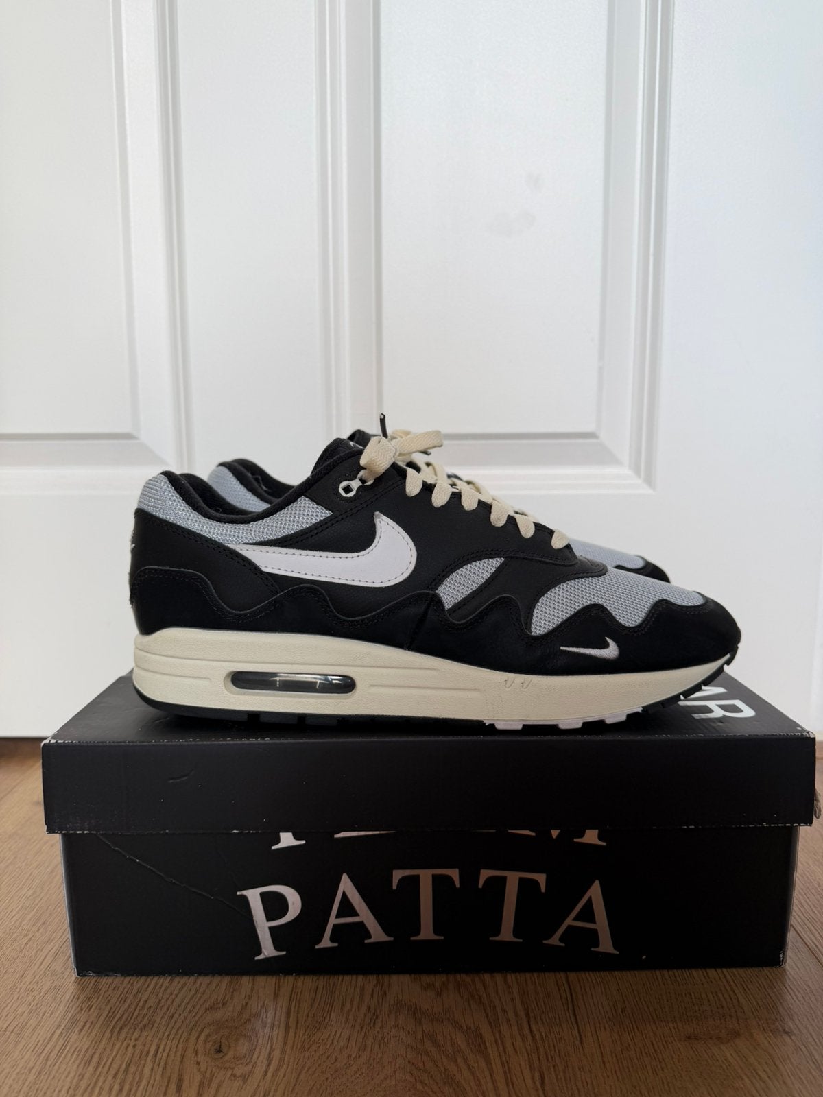 Patta x Nike Air Max 1 Waves Black EU 46/US 12, Verzenden, Zwart, Sneakers of Gympen, Zo goed als nieuw