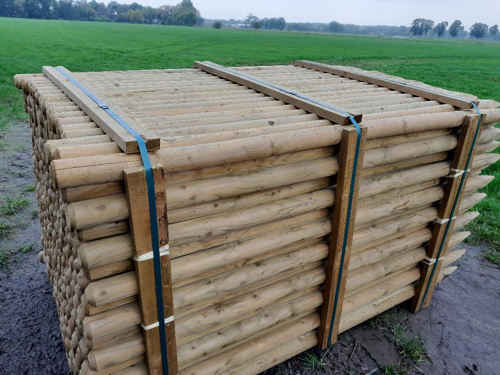 Geimpregneerd gefreesde palen met punt 160cm lang 7 cm dik, Ophalen, Nieuw, Minder dan 180 cm, Palen