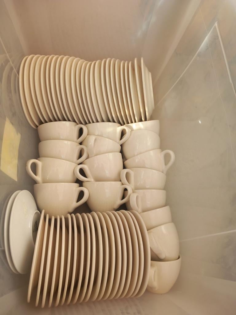 29 kopjes 44 schotels met oor en 17 gewone schotels, Ophalen of Verzenden, Overige stijlen, Overige typen