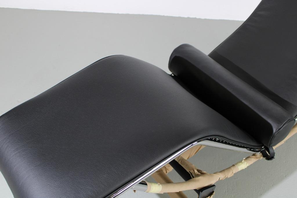Cassina LC4 chaise longue, zwart leer, Ophalen, Eenpersoons, Minder dan 75 cm, 150 tot 200 cm