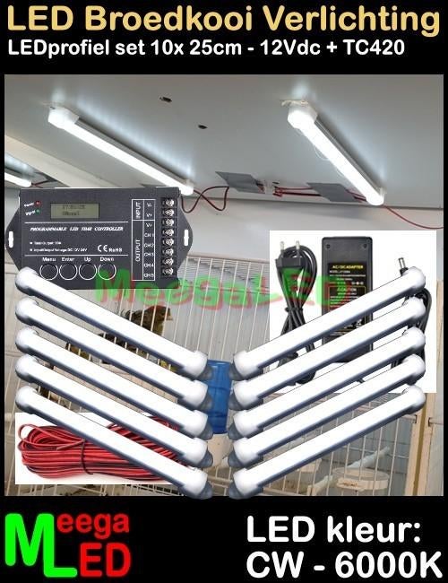 LED Verlichting SET 25cm voor Vogelkooi Voliere Broedkooi, Ophalen of Verzenden, Nieuw, Aluminium, Vogelkooi