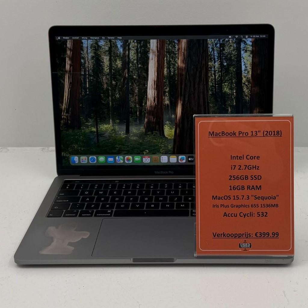 MacBook Pro 2018 13inch Laptop | i7 256GB SSD 16GB RAM, Computers en Software, Apple Macbooks, MacBook Pro, 256 GB, 2 tot 3 Ghz