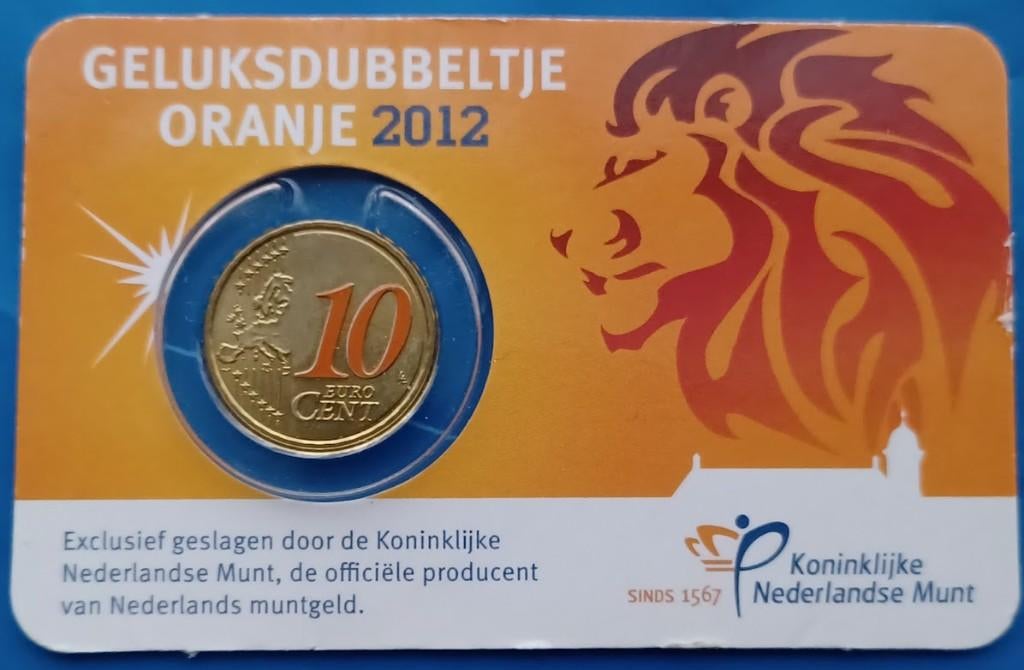 Het oranje geluksdubbeltje 2012, Postzegels en Munten, Munten | Nederland, Verzenden, Koningin Beatrix, Euro's, Setje