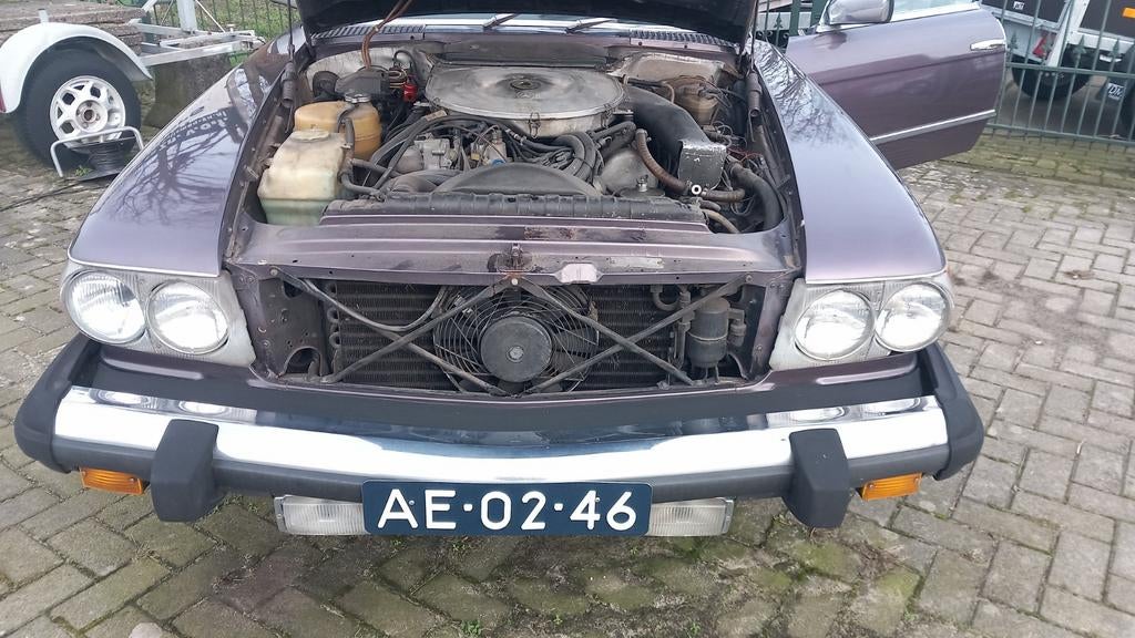 Mercedes SL-Klasse 3.5 350 SL 1971 paars met, Automaat, Achterwielaandrijving, Cabriolet, 1650 kg
