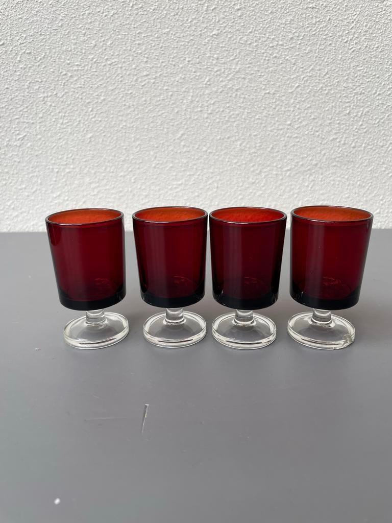 Set van 4 Luminarc borrelglaasjes, Verzamelen, Ophalen of Verzenden, Gebruikt, Borrel- of Shotglas