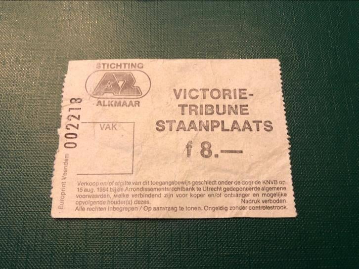 ⚽ Ticket Az - seizoen 1986/1987 ⚽, Ophalen of Verzenden, Zo goed als nieuw, AZ, Overige typen