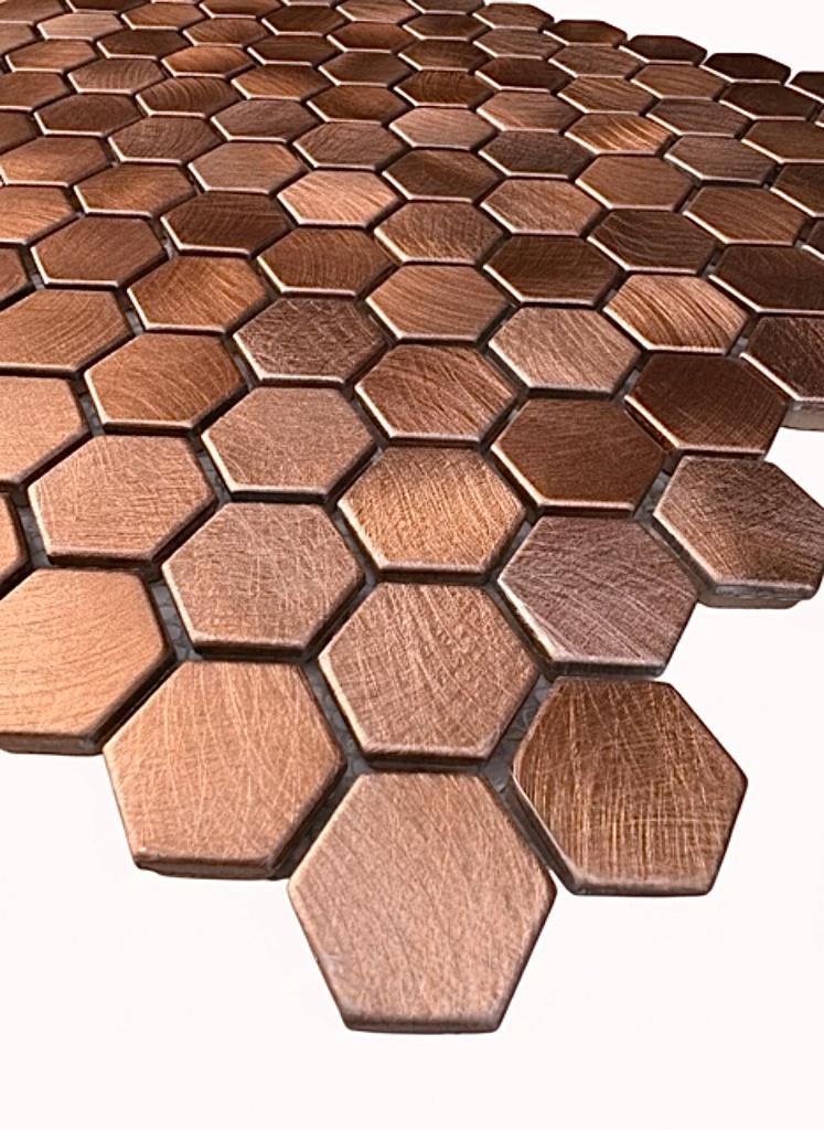 mozaiek reflections hexagon copper 23mm voorraad, Overige materialen, Verzenden, Wandtegels, Nieuw