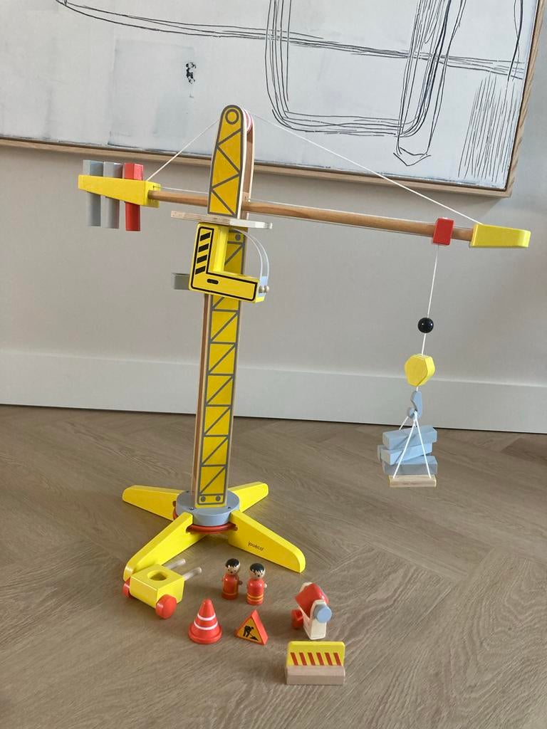Houten Hijskraan met Accessoires, Kinderen en Baby's, Speelgoed | Houten speelgoed, Ophalen, Gebruikt, Duw- of Trekspeelgoed