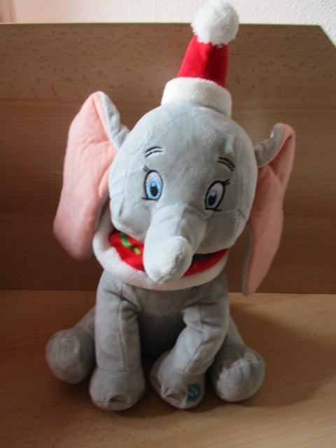 Disney Dombo pluche 34m met kerstmuts en geluid Sambro, Verzamelen, Disney, Ophalen of Verzenden, Overige figuren, Zo goed als nieuw