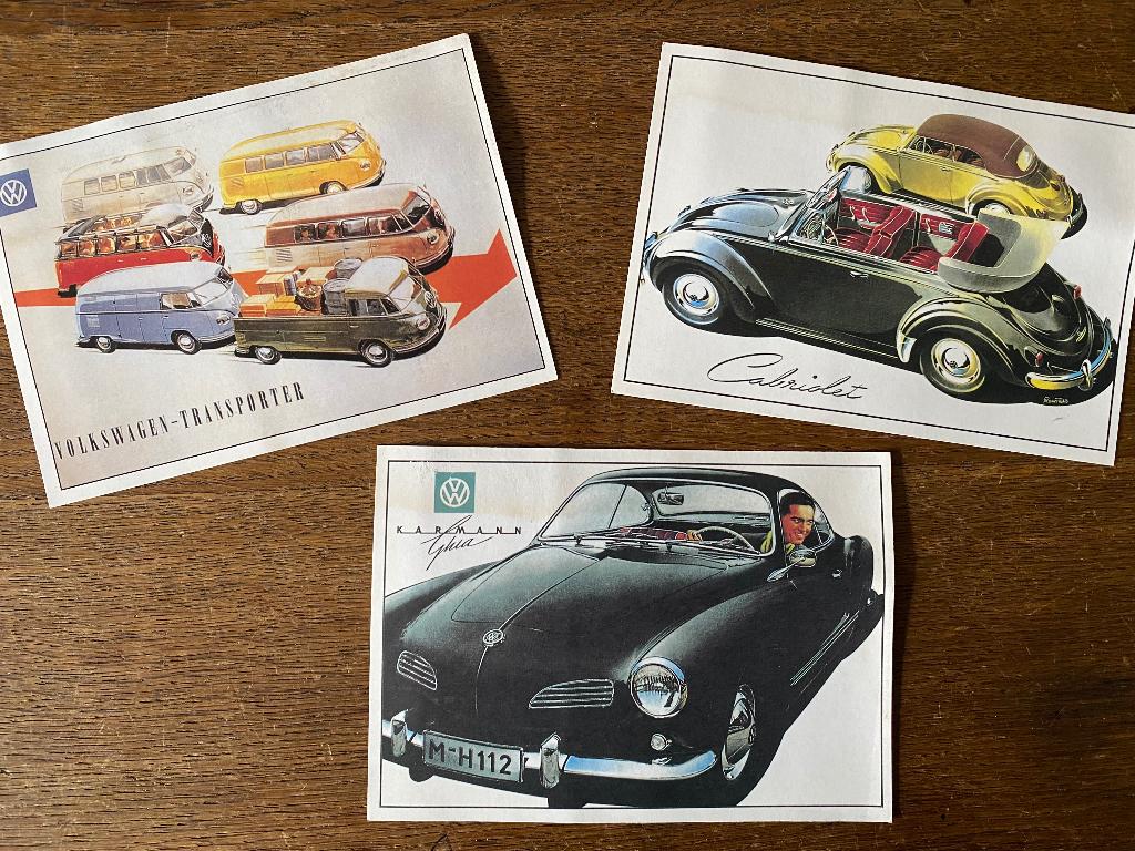 Reclamekaarten VW 1995 Karmann Ghia, Cabriolet & Transporter, Ophalen of Verzenden, Zo goed als nieuw, Overige typen