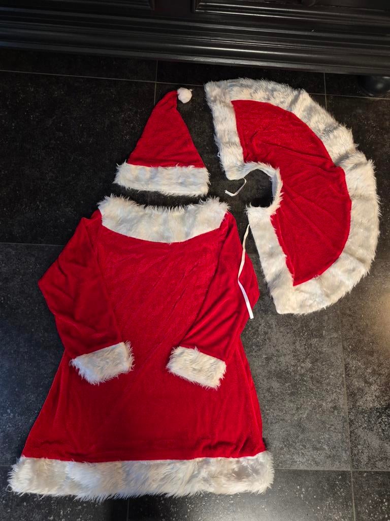 Nieuw kerstvrouw jurkje Mt S, Kleding | Dames, Carnavalskleding en Feestkleding, Ophalen of Verzenden, Zo goed als nieuw, Carnaval