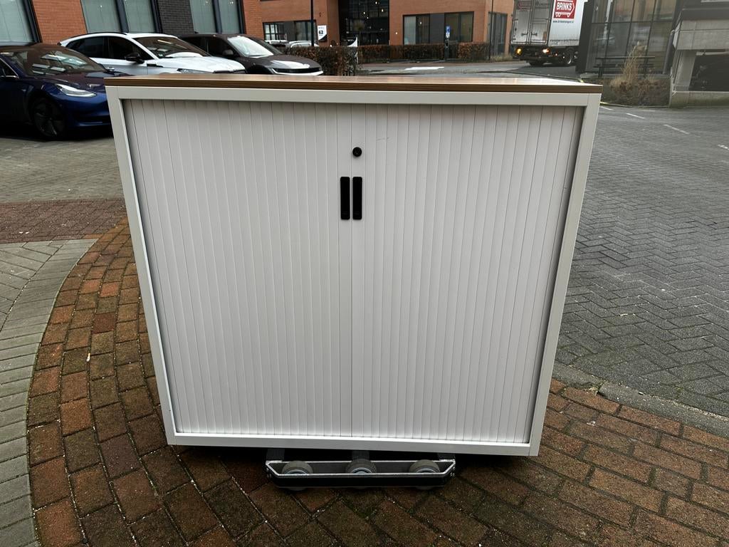 Roldeurkast wit, Huis en Inrichting, Kasten | Roldeurkasten en Archiefkasten, Ophalen, Gebruikt, 100 tot 150 cm, .
