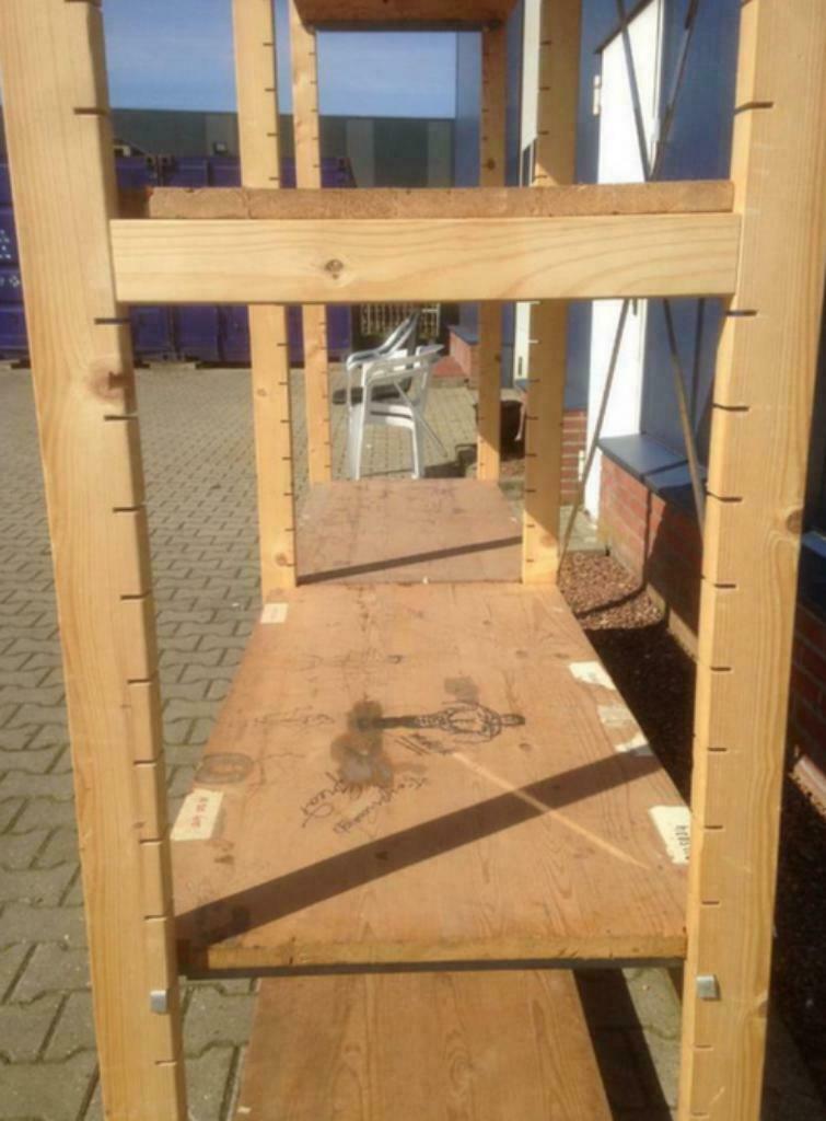 Foto 3 van Opruiming houten stelling stellingkast magazijnstelling kast