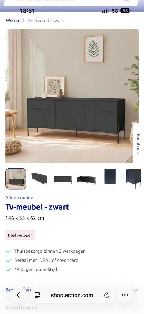 Tv meubel Action - lichte beschadigingen, Ophalen, Kunststof, Gebruikt, 100 tot 150 cm