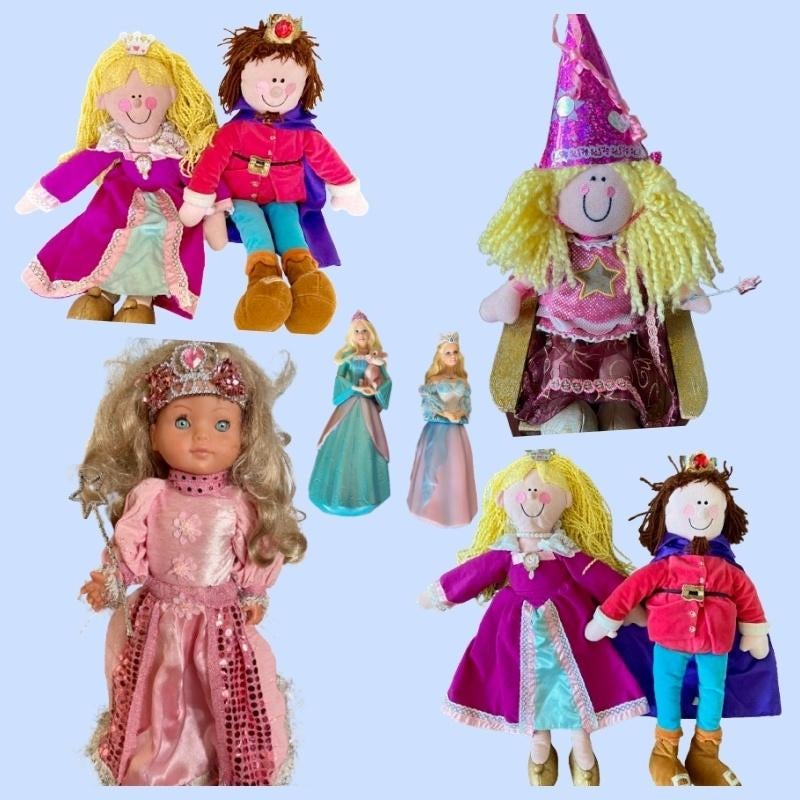Prachtige poppen, prinses en prins, popje elfje op stoel, ea, Ophalen of Verzenden, Zo goed als nieuw, Overige typen