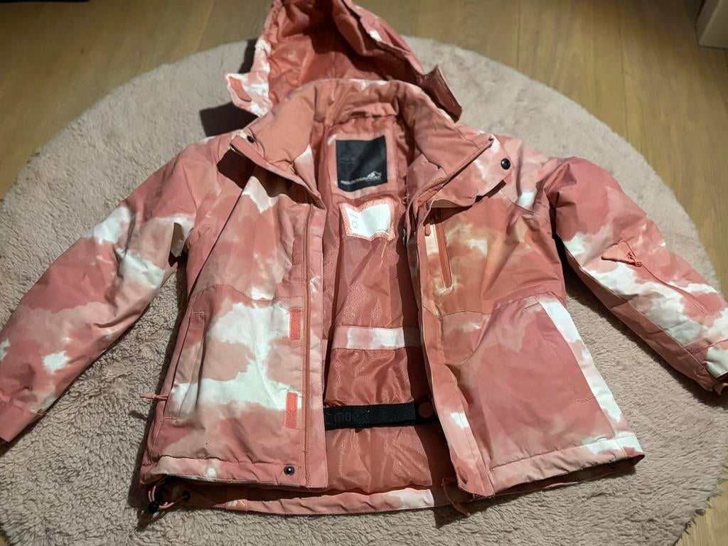 Mountainpeak kinder ski-jas met wolkenprint - Maat 128, Ophalen of Verzenden, Zo goed als nieuw, Meisje, Jas