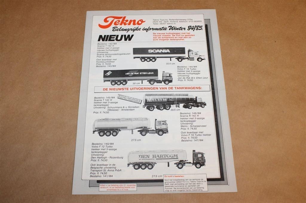 Tekno brochure - Winter 84/85 - Zeldzaam, Antiek en Kunst, Antiek | Speelgoed, Ophalen of Verzenden