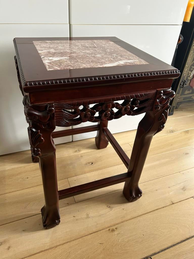 Antieke Chinese houten bijzettafel, plantentafel, piëdestal, Antiek en Kunst, Antiek | Meubels | Tafels, Ophalen