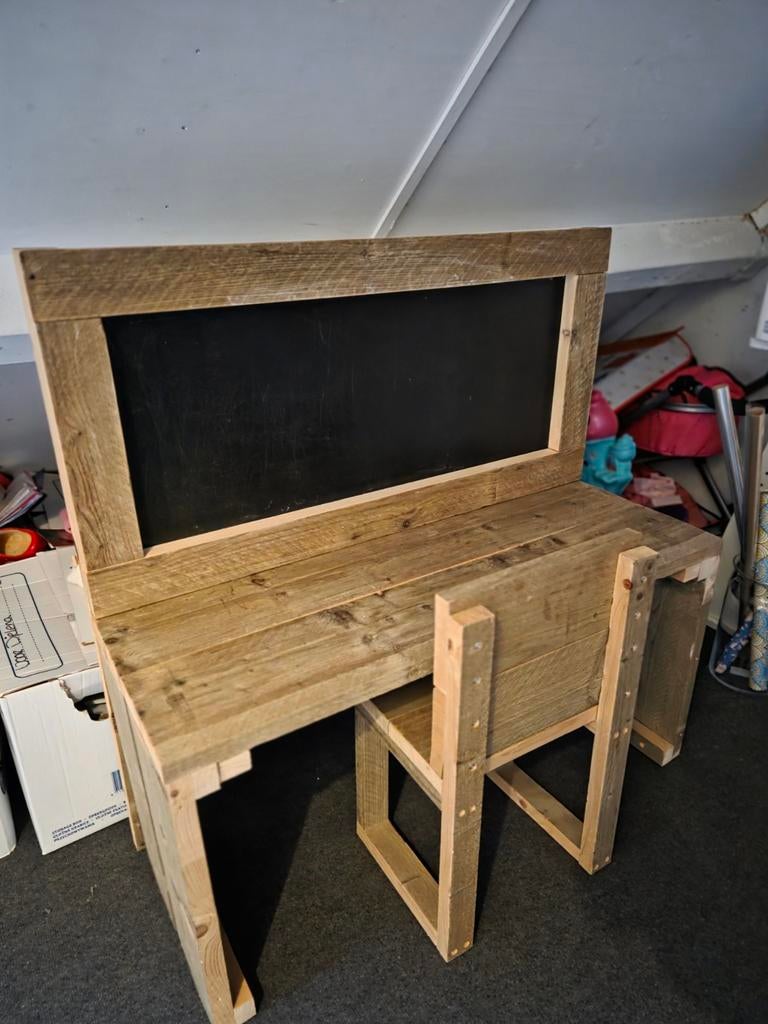 Krijtbord steigerhout, Kinderen en Baby's, Speelgoed | Speeltafels, Ophalen, Zo goed als nieuw