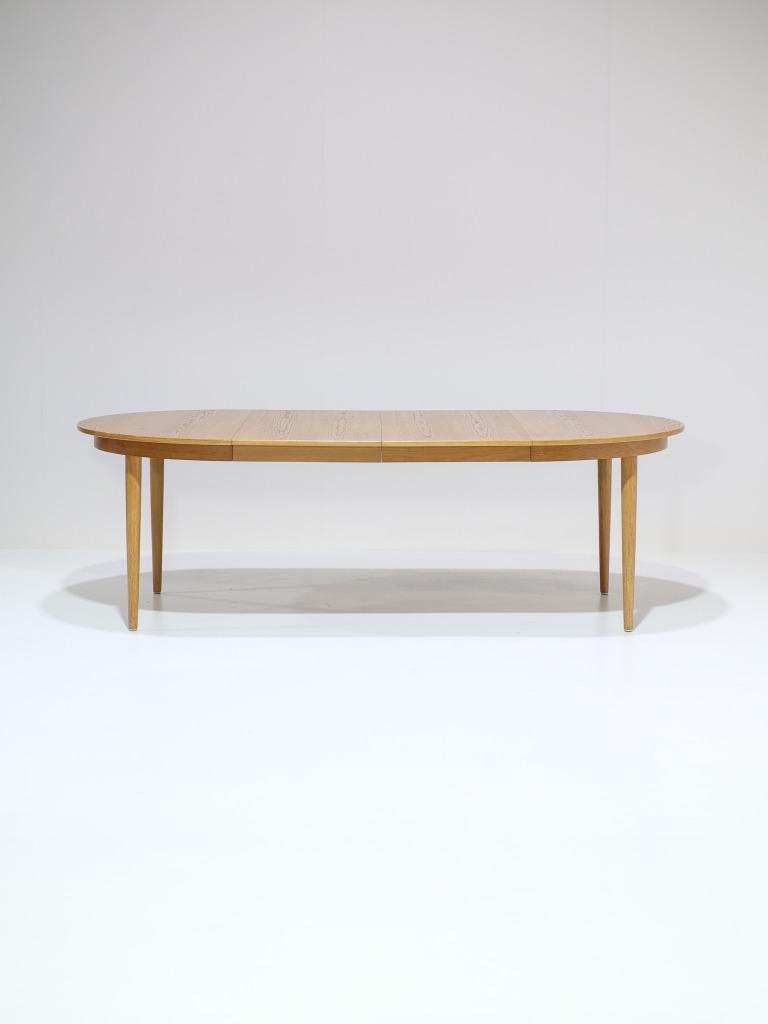 Uitschuifbare eettafel Skovmand Deens eiken vintage, Huis en Inrichting, Tafels | Eettafels, Ophalen, 100 tot 150 cm, -, -
