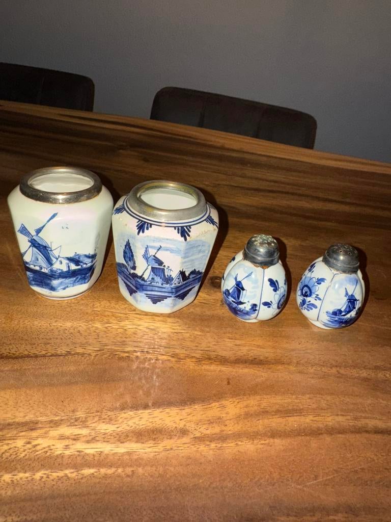 Delft blauw vaas - diverse spullen - molen, Antiek en Kunst, Ophalen