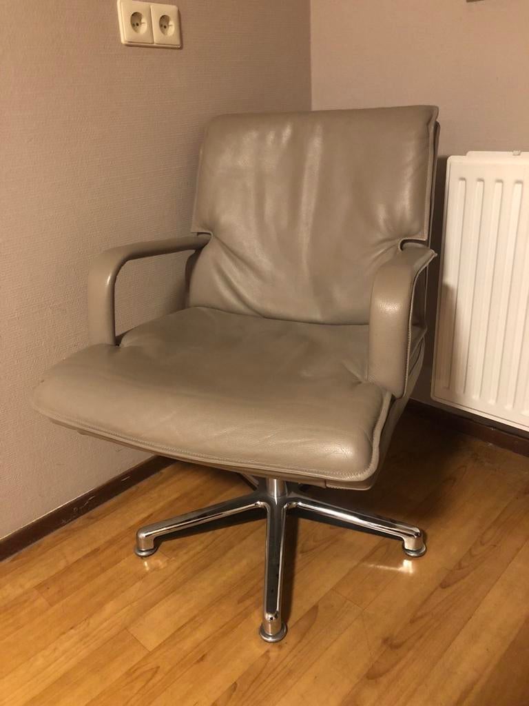 Walter Knoll Leather Lounge / Office Chairs – Set of 3, Huis en Inrichting, Stoelen, Overige kleuren, Verzenden, Zo goed als nieuw