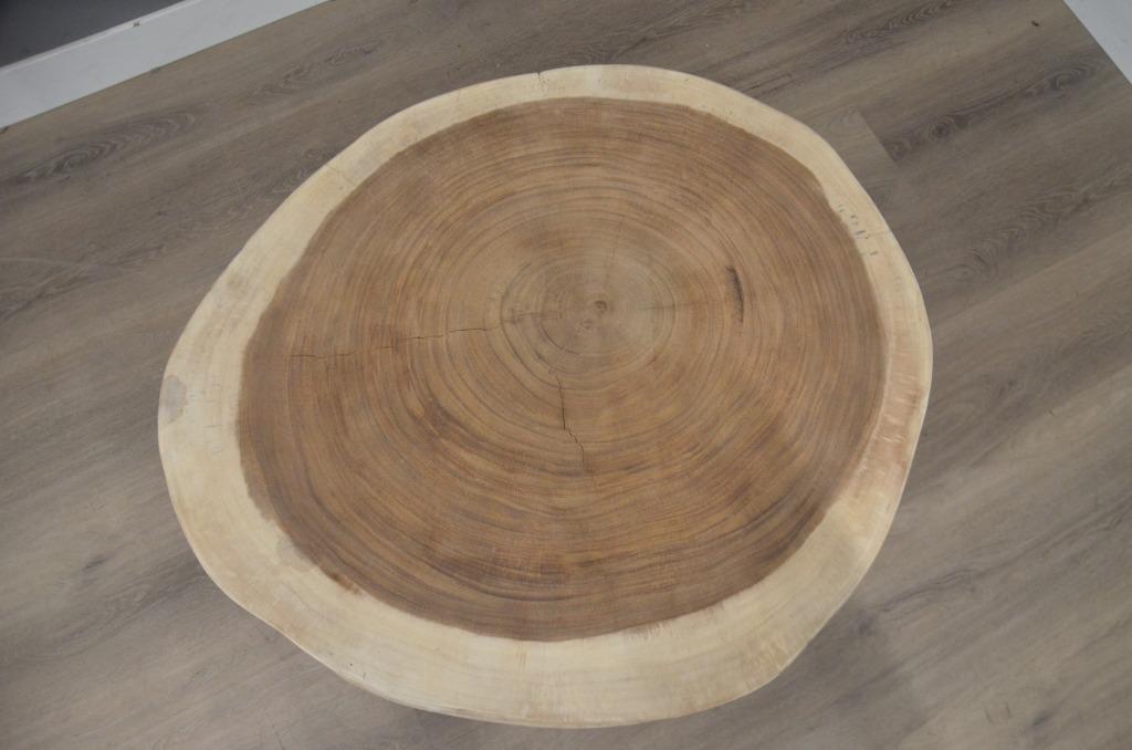 Ronde suar salontafel - 86 - 96cm -BT133, Overige houtsoorten, Rond, Nieuw, 50 tot 100 cm