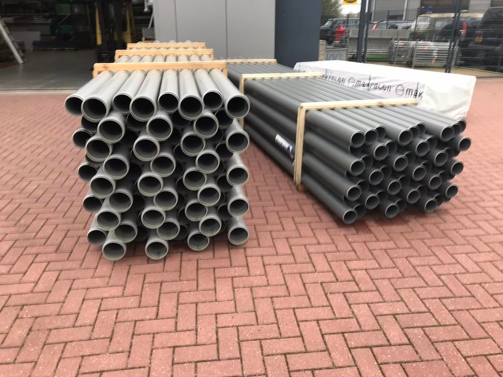 PVC BUIS EN HULPSTUKKEN TE KOOP – 110mm / 125mm / 160mm, Doe-het-zelf en Verbouw, Buizen en Afvoer, Ophalen, Pvc, Nieuw, 4 tot 6 meter