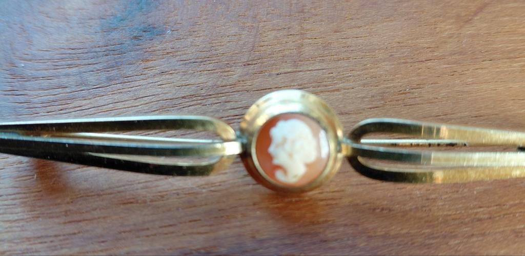 Vintage Camee am.double!!, 4 tot 7 cm, Gebruikt, Ophalen of Verzenden, Met edelsteen