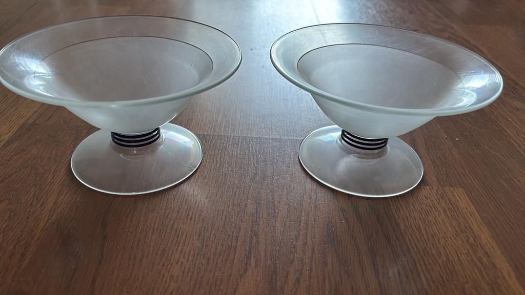 Set van 2 elegante ijscoupes, Glas of Glazen, Ophalen of Verzenden, Effen, Glas