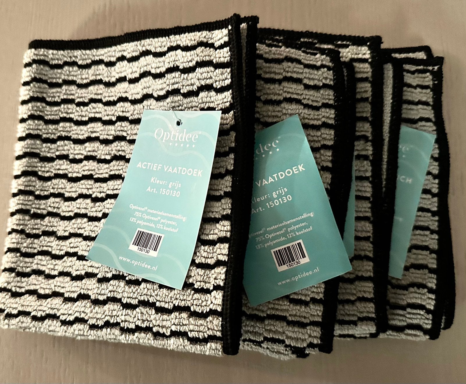 Optidee vaatdoekjes grijs 4 stuks Nieuw, Ophalen of Verzenden, Nieuw, Grijs