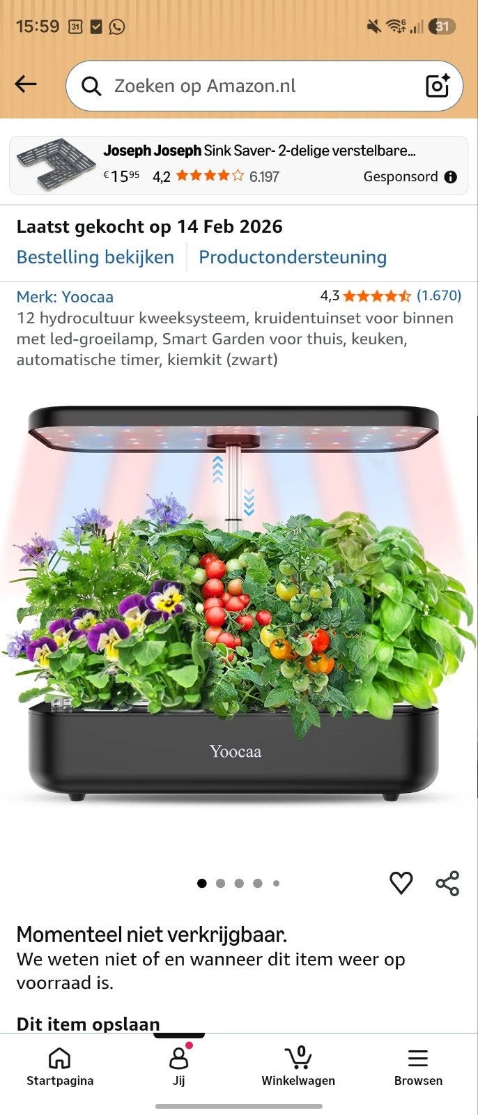 Yoocaa Smart Garden 12-pods Hydrocultuur Kweeksysteem, Ophalen, Nieuw, Kweekbak