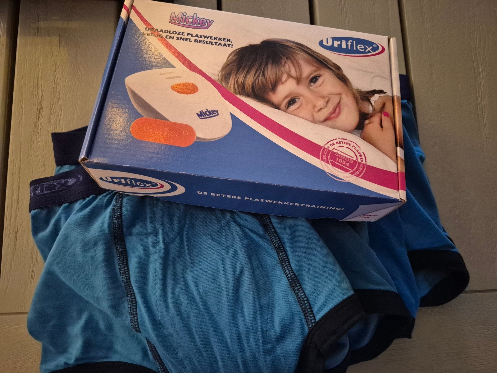 Mickey Uriflex plaswekker met broekjes maat 128/134, Ophalen, Gebruikt, Uriflex, Jongen of Meisje