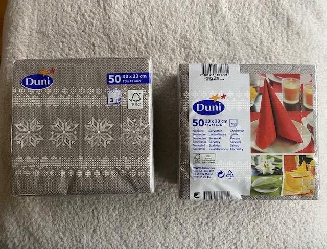 450 kerst servetten licht grijs DUNI(9 pakjes), Ophalen of Verzenden, Nieuw
