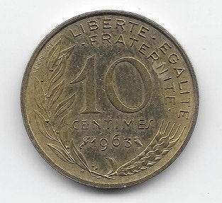 Frankrijk 10 centimes 1963 KM# 929 (1), Verzenden, Frankrijk, Losse munt