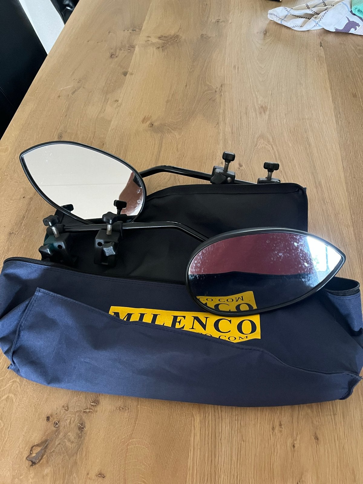 Milenco caravanspiegels in draagtas, Ophalen, Gebruikt