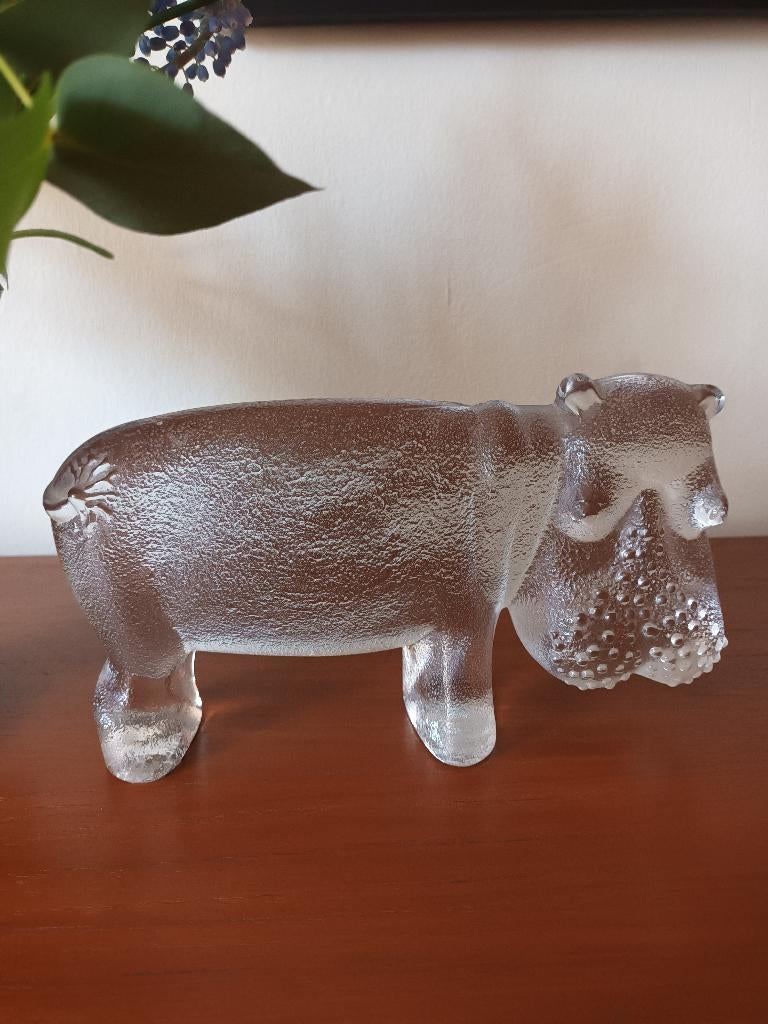HIPPO groot zwaar press-papier Kosta Boda, Ophalen of Verzenden