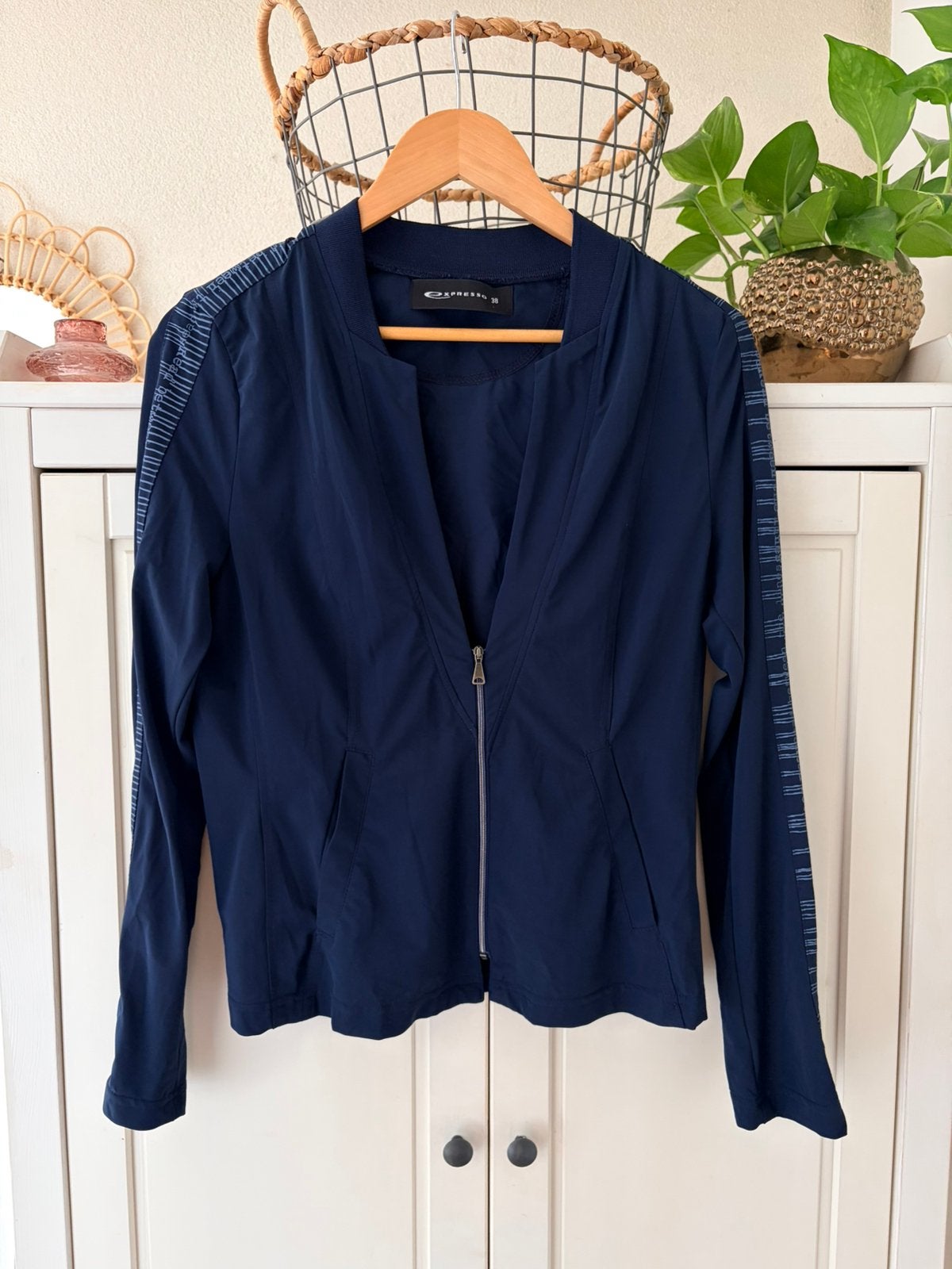 Expresso travelstof blazer maat 38, Kleding | Dames, Ophalen of Verzenden, Zo goed als nieuw, Maat 38/40 (M), Blauw