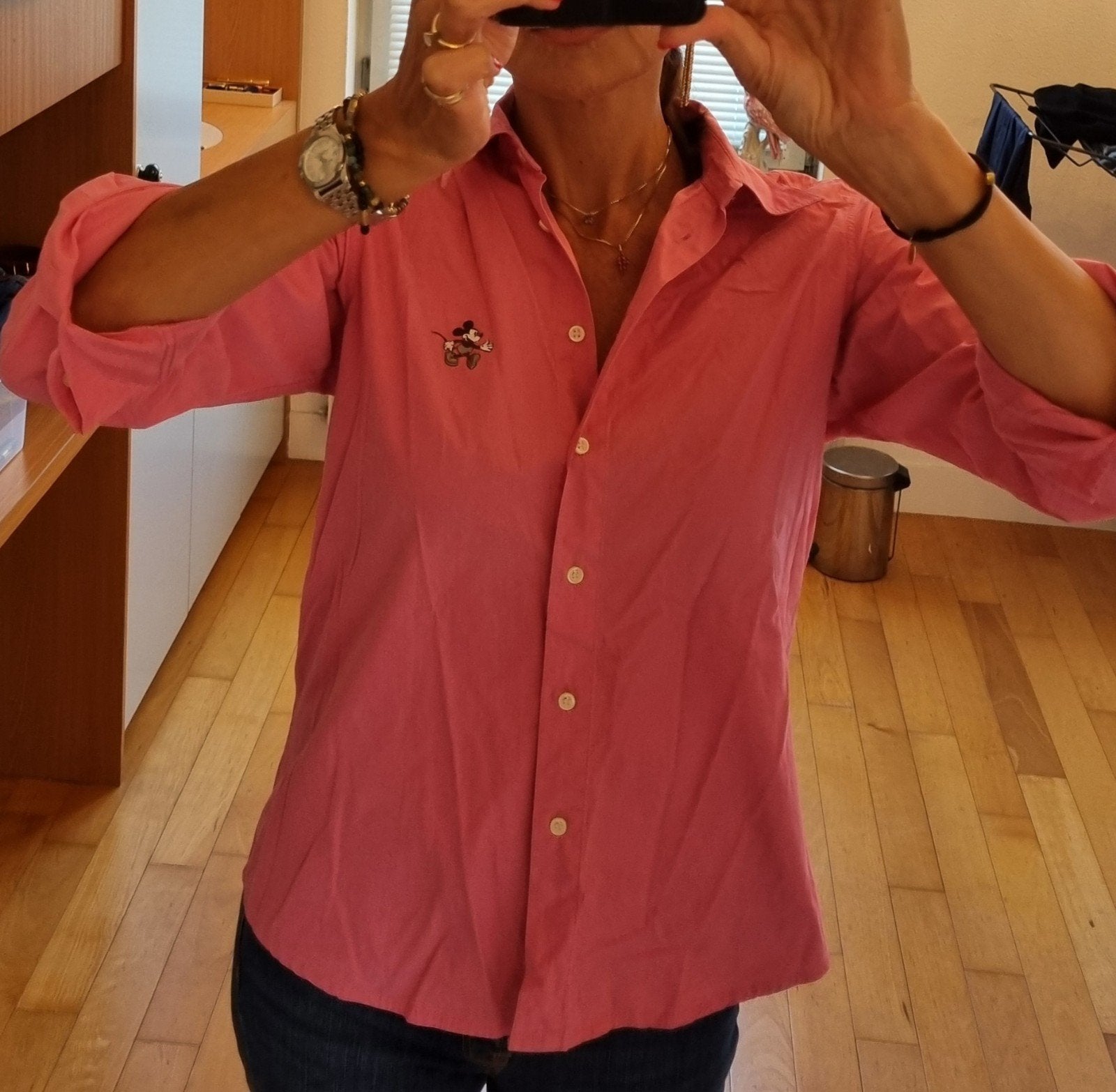 Roze overhemd met lange mouwen, Maat 38/40 (M), Ophalen of Verzenden, Lange mouw, Roze