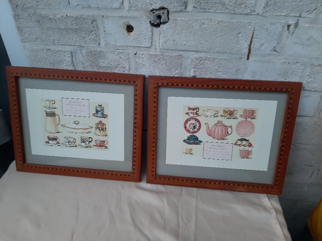 Breakfast & Tea in China, aquarel’s voor in de keuken, Antiek en Kunst, Kunst | Schilderijen | Klassiek, Ophalen