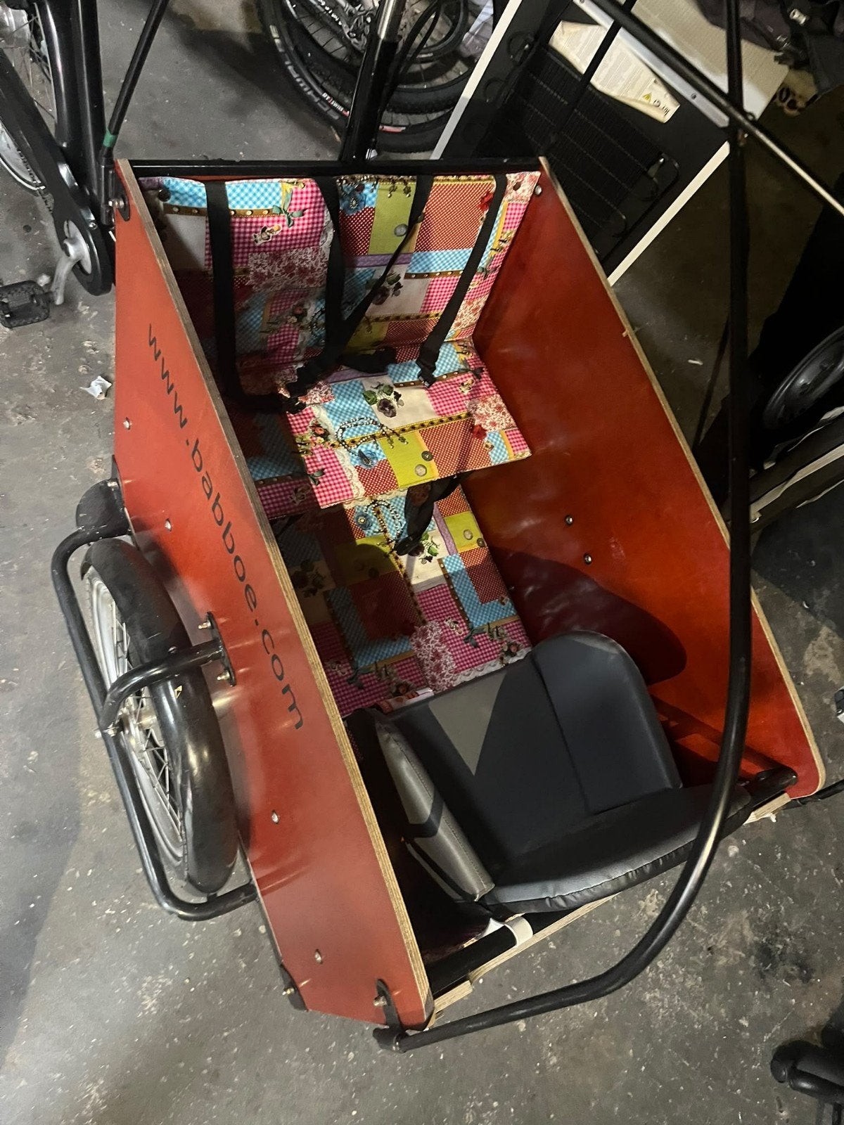 Babboe bakfiets met huif en zitjes, Ophalen, Gebruikt, Huif, 2 kinderen
